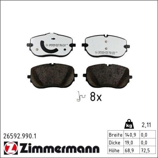 ZIMMERMANN 26592.990.1 Bremseklosser ZIMMERMANN 26592.990.1 Bremseklosser