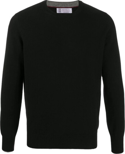 Brunello Cucinelli Herre Strikkevarer Svart XL, Brunello Cucinelli Herre Strikkevarer Svart XL,