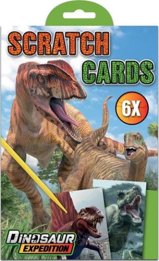 Dinosaur Ekspedisjon Skrapekort 21x14cm 3+ År 6 stk.