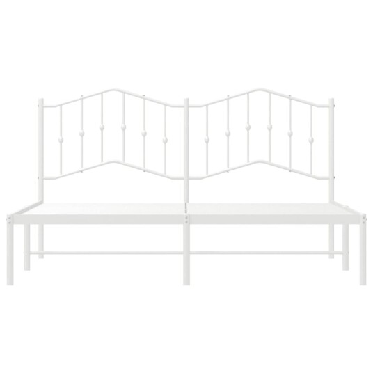 vidaXL Sengeramme i metall med sengegavl hvit 180x200 cm 8721012211513