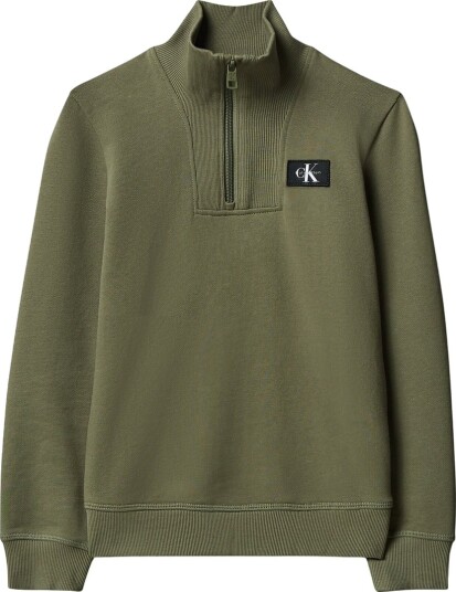 Calvin Klein Terry Ck Woven Label Half Zip Khaki green 128 Calvin Klein Terry Ck Woven Label Half Zip Khaki green 128