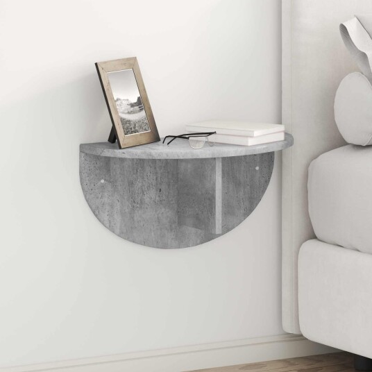  Vegghylle 2 pcs Betonggrå 38 x 19 x 19 cm Konstruert tre