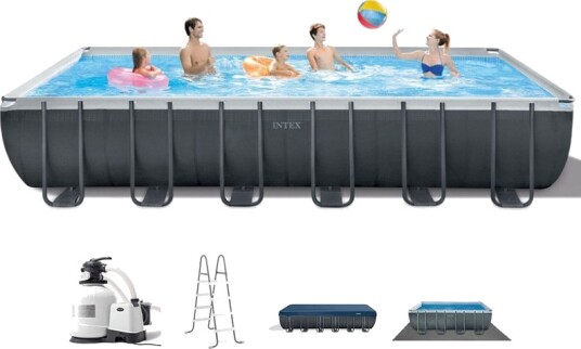 Intex Ultra XTR Premium Rektangulært Rammebasseng 732x366x132cm med sandfilterpumpe Intex Ultra XTR Premium Rektangulært Rammebasseng 732x366x132cm med sandfilterpumpe