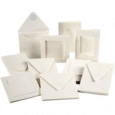 Diverse Passepartoutkort str 12,5x12,5 cm str 10,5x15 cm off white 50 sett Diverse Passepartoutkort str 12,5x12,5 cm str 10,5x15 cm off white 50 sett