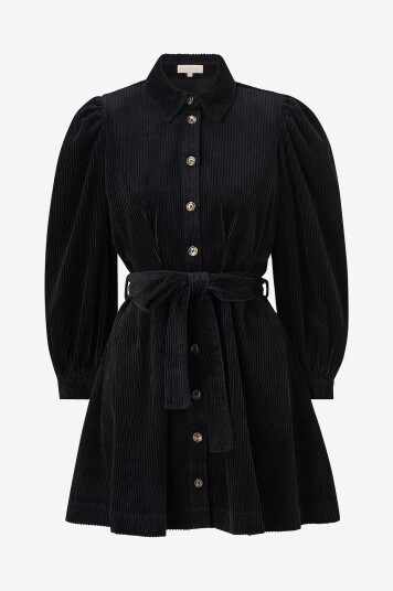 byTimo Kjole Corduroy Mini Dress Svart byTimo Kjole Corduroy Mini Dress Svart