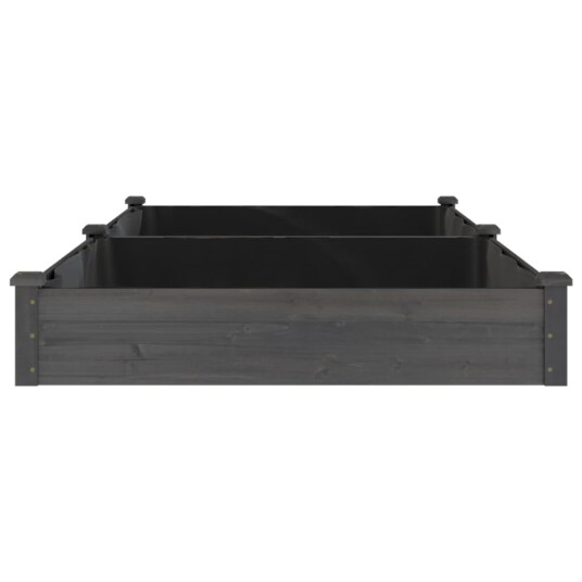 vidaXL Høybed med foring grå 240x120x25 cm heltre gran