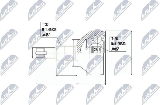 Nty Drivknute drivaksel NTY NPZ AR 014