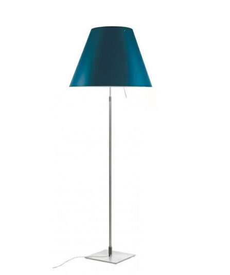Luceplan - Costanza Gulvlampe m/Dimmer Alu/Petroleum Blue