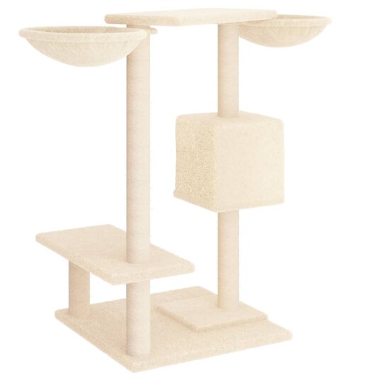 Vidaxl Kattetre Med Klorestolper Kremhvit 82 cm Vidaxl Kattetre Med Klorestolper Kremhvit 82 cm