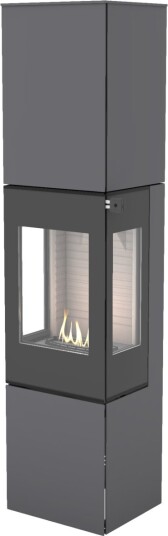 Nexo 185 platina frittstående biopeis med sideglass og glassdør