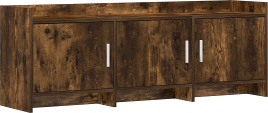 TV skap 130 x 33 x 47 cm Røkt Eik Konstruert tre TV skap 130 x 33 x 47 cm Røkt Eik Konstruert tre