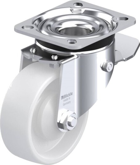 Blickle 648402 Lk-Po 100Ka-1-St Styrehjul Med Brems, Hjuldiameter 100 Mm, Bæreevne (Maks.) 280 Kg (1 Stk.)