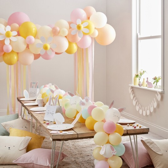 Ballongbue Pastell med Blomster