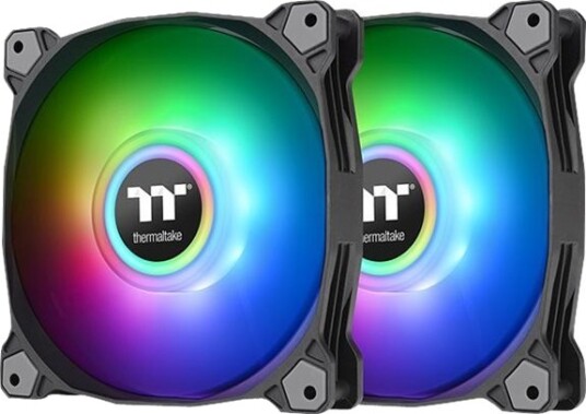 Thermaltake Pure Duo 12 Argb Sync Radiator Fan Kabinettvifte 120mm Svart En Pakke 2 Thermaltake Pure Duo 12 Argb Sync Radiator Fan Kabinettvifte 120mm Svart En Pakke 2