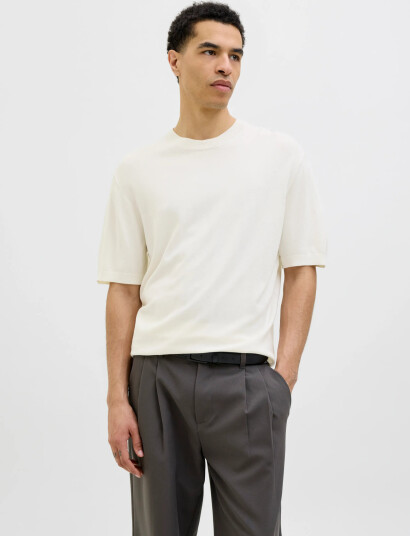 Jack & Jones Jprccwilliam Knit Crew Neck Ss Sn Cream XXL Jack & Jones Jprccwilliam Knit Crew Neck Ss Sn Cream XXL