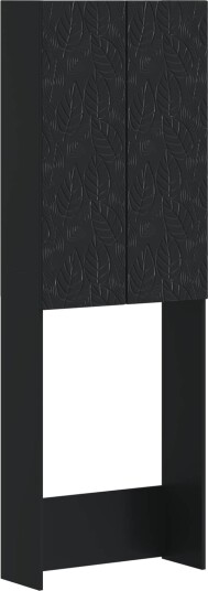 vidaXL Toalett skap DELFT Svart 66 x 25,5 x 190 cm Konstruert tre