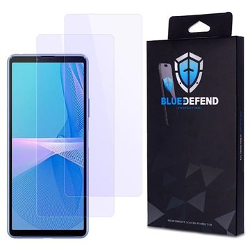 BlueDefend Sony Xperia 10 III Anti Blue Light Skjermbeskyttere Beskyttelsesglass 2 stk.