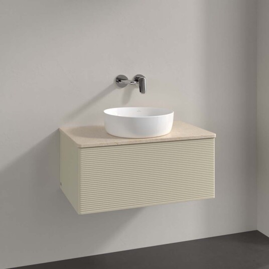 Villeroy & Boch Antao Servantskap med 1 skuff 80x50x36 cm u/lys Grå Matt/Crème
