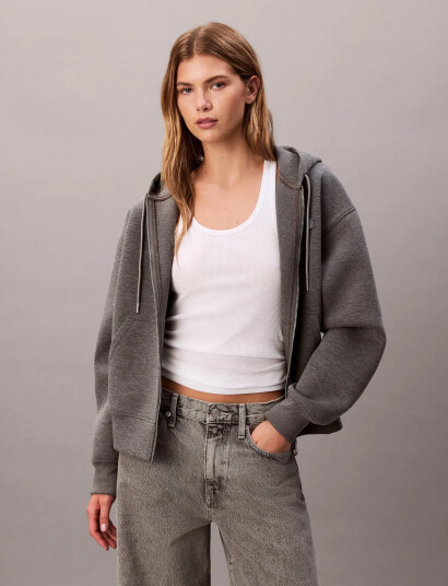 Calvin Klein Jeans Ls Oversized Scuba Hoodie - Grey - XS Calvin Klein Jeans Ls Oversized Scuba Hoodie - Grey - XS