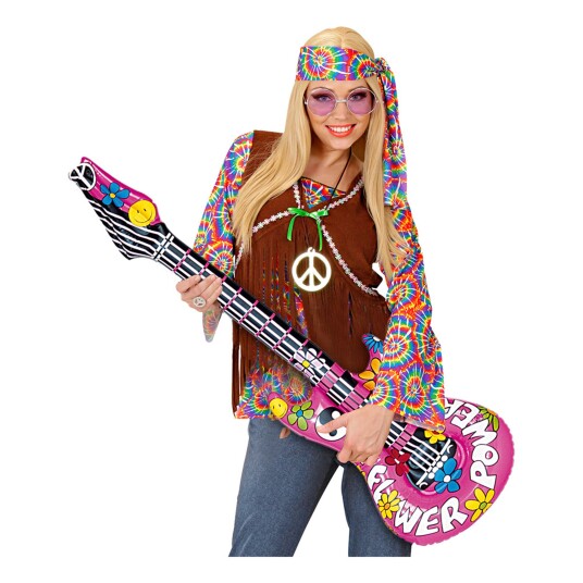 Widmann S.r.l. Oppblåsbar Gitar Flower Power