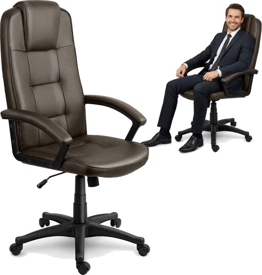 Ergonomisk kontorstol – mørkebrun justerbar høyde Ergonomisk kontorstol – mørkebrun justerbar høyde
