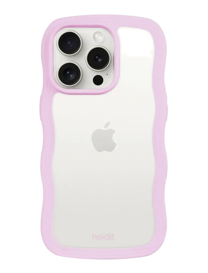 Holdit Wavy Case Lilac/Transparent - Pink - IPHONE 14 PRO MAX