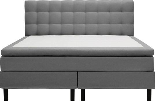 Hilton Komplett Sengpakke 180x200 cm Kontinentalseng med rutet sengegavl Grå