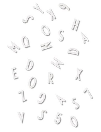 Design Letters Bokstaver og Tall til Oppslagstavle, Hvit Design Letters Bokstaver og Tall til Oppslagstavle, Hvit
