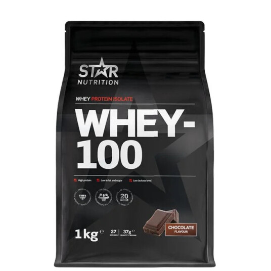 Star Nutrition Whey 100, myseproteinisolat 1000g CHOKLAD Star Nutrition Whey 100, myseproteinisolat 1000g CHOKLAD