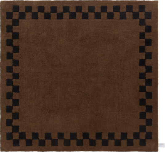 MAPLE kvadratisk teppe med luv 250x250 cm Brun/svart