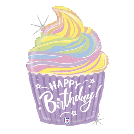 Ballongkungen AB Folieballong Cupcake Happy Birthday - 69 cm