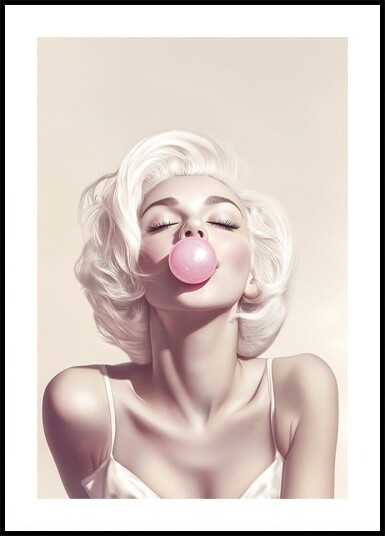 Marilyn Monroe Bubble Gum Plakat Plakat / 21x30cm