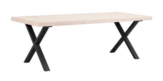 Rowico Home Brooklyn spisebord Hvitpigmentert eik/svart 170 x 95 cm Natur