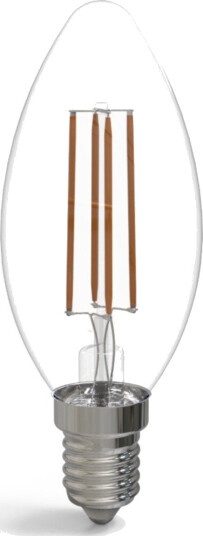 KULZ KLE14C160C E14 2W 160LM LED-PÆRE, KLART GLASS