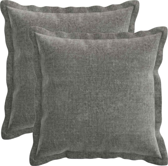 vidaXL Putetrekk 2 stk. HOUTEN Mørkegrå 50 x 50 cm Chenille stoff