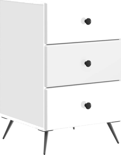  Nattbordskap Høgglans hvit 43 x 41 x 66,5 cm Konstruert tre