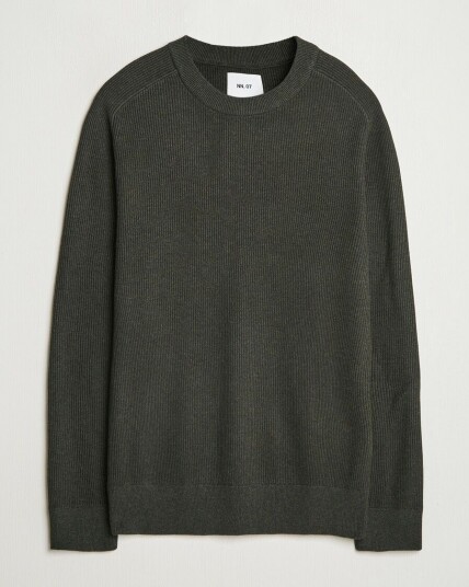 NN07 Kevin Cotton Knitted Sweater Dark Army
