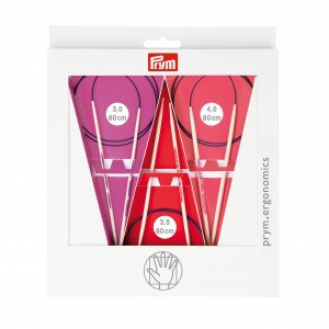Prym Ergonomiske Rundpinnesett Plast 80cm 3,0-4,0 mm 3 størrelser