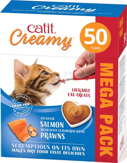Catit Creamy Megapack Godbit Til Katt Laks Og Reker 50 X 10 G