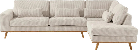 Copenhagen 4 seters Høyrevendt L formet Sjeselongsofa i Manchester Beige