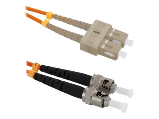 Qoltec - Patchkabel - Sc/Upc Multimodus (Han) Til St/Upc Multimodus (Han) - 5 M. - Fiberoptik - Dupleks - 50 / 125 My - Om2 - Halogenfri - Oransje