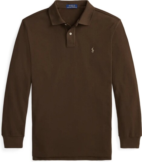 Polo Ralph Lauren Custom Slim Fit Mesh Polo Shirt   NUTMEG BROWN/C866   XS