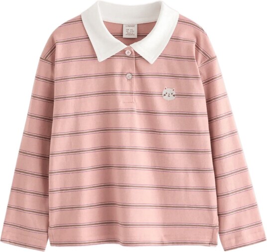 Lindex Long Sleeved Rugby Shirt Pink 92