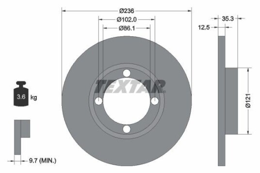 Bremseskive TEXTAR 92100303
