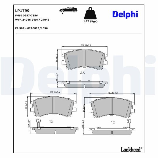 Bremseklosser DELPHI LP1799