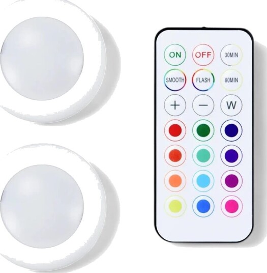 Bambu Lab Remote Controlled Rgbw 16 Color Puck Lights 2pck Bambu Lab Remote Controlled Rgbw 16 Color Puck Lights 2pck