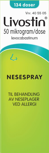 Livostin Nesespray 50 µg/dose 134 doser Livostin Nesespray 50 µg/dose 134 doser