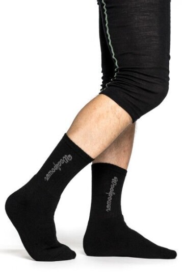 Woolpower Socks Logo 400 Black 45-48