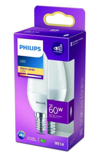 Philips 8719514309623 7 W 60 E14 806 Lm 15000 H Varm Hvit