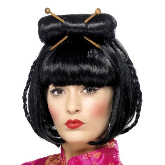 Smiffys Geisha Svart Parykk - One size